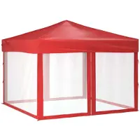 vidaXL Partytent pliable avec parois latérales 3x3 m rouge