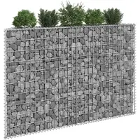 vidaXL Gabion haut-plateau forme trapézoïdale Acier galvanisé 150x20x100 cm