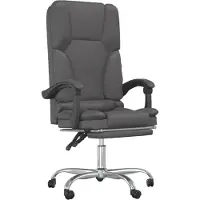 vidaXL Chaise de bureau avec fonction massage Gris Similicuir