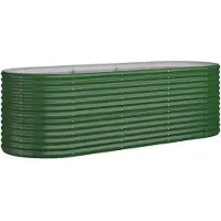 vidaXL -Planungsbox 224x80x68 cm Pulver -bezogenes Stahlgrün