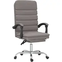 vidaXL Chaise de bureau avec fonction massage Taupe Tissu