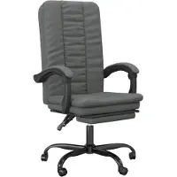 vidaXL Chaise de bureau avec fonction chaise longue Tissu gris foncé