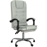 vidaXL Fauteuil de massage pliant Lumarko, gris clair, recouvert de velours