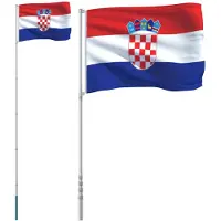 vidaXL Drapeau avec mât Croatie 5,55 m aluminium