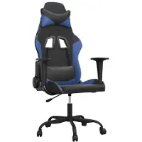 vidaXL Chaise de jeu noir et bleu similicuir