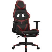 vidaXL Chaise de jeu avec repose-pieds noir et bordeaux similicuir