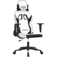 vidaXL Chaise de jeu blanc et noir similicuir
