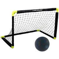 Dunlop Ensemble but de football et ballon lumineux - Matériel d'entraînement de football - 90 x 59 x 61 cm - Ballon de football taille 5 - Plastique - Noir/Jaune