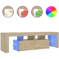 vidaXL Tablette TV "Plötzky" en panneau de particules en chêne Sonoma. Dimensions (L/L/H) 140x35x40 cm