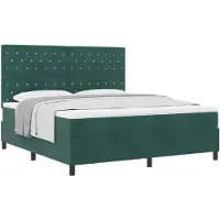 vidaXL Lit boxspring avec matelas vert foncé 180 x 200 cm velours