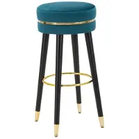 Mauro Ferretti , tabouret Paris, diamètre 35 cm, hauteur 74 cm, couleurs : noir, or, pétrole