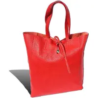 DrachenLeder Florence ital. Cuir véritable Shopper rot 30x35x15 cm Damen D2OTF112R