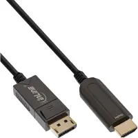InLine câble convertisseur DisplayPort vers HDMI AOC, 4K/60Hz, noir, 50m