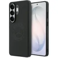 Mercedes Étui MagSafe Vintage Galaxy S26 Ultra en cuir véritable noir avec logo estampé