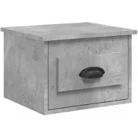 vidaXL Table de chevet murale gris béton 50x36x40 cm