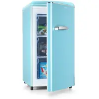 Klarstein Laika - Congélateur, volume total 60 litres, thermostat à 5 niveaux, 0 à -18°C, 3 grilles, pose libre, design rétro - bleu