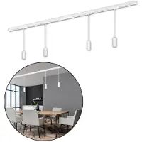 Briloner Système de rails Rail, kit complet, 4 suspensions LED, dimmables, alimentation, blanc, 1,5 m