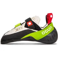 Ocun Jett QC - Chaussure d'escalade polyvalente à fermeture velcro, couleur : gris / vert, pointure : 13 UK / 48
