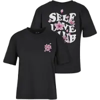 Miss Tee T-shirt 'Self Love Club' rose / rose ancienne / noir / blanc