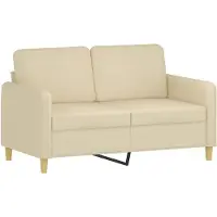 vidaXL Ensemble de canapés 3 pièces avec coussins Crème Tissu