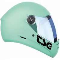 TSG Casque Pass 2.0 Solid - (+Bonus Visière) Bleu Menthe Satiné -