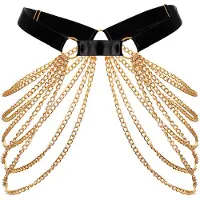 Kinky Diva Femmes, Ceinture, Ceinture de chaîne de luxe, Noir