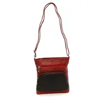 DrachenLeder Sac à main femme rouge noir cuir véritable 21x6x22 cm D2OTZ100R