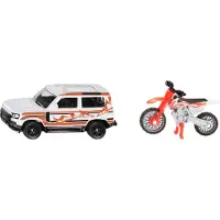 Siku Land Rover Defender mit KTM Motorrad