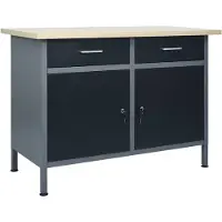 vidaXL Établi noir 120x60x85 cm acier