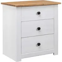 vidaXL Table de chevet Blanc 46x40x57 cm Pin Gamme Panama