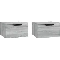vidaXL Tables de chevet murales 2 pcs Sonoma gris 34x30x20 cm