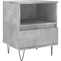 vidaXL Table de chevet gris béton 40x35x50 cm bois d’ingénierie