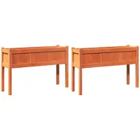 vidaXL Jardinières 2 pcs avec pieds cire marron bois de pin massif