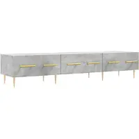 vidaXL Armoire TV gris béton 150x36x30 cm Bois composite