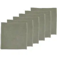 Bjorn Serviette De Table - 6 Pièces - Lin Et Coton Vert De Gris