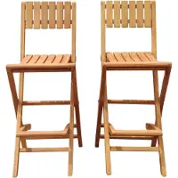 Axi Bruno Ensemble De Tabourets De Bar Pliables En Bois De Teck , 2 Pièces | 2 Chaises De Bar Pour L'Extérieur / Le Jardin – Capacité De Charge