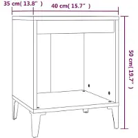 vidaXL Tables de chevet 2 pcs Blanc brillant 40x35x50 cm