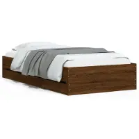 vidaXL Cadre de lit avec tiroirs, aspect chêne brun 90x190 cm