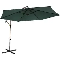Axi Dion Parasol Rond Ø 300 Cm, Aspect Chêne/Vert | Pour Le Jardin / Terrasse Avec Armature Thermolaquée | Pied En Croix Inclus | Inclinable Et