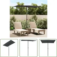 The Living Store Parasol avec mât en aluminium 180 x 110 cm Anthracite