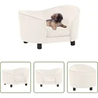 The Living Store Canapé pour chien Crème 69x49x40 cm peluche