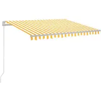 vidaXL Store manuel rétractable avec LED 300x250 cm jaune et blanc