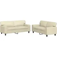 vidaXL Ensemble de canapé 2 pièces Crème similicuir