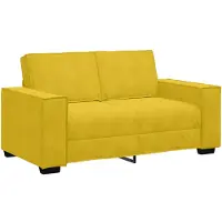 vidaXL Canapé 2 places jaune 160x78x84 cm Velours