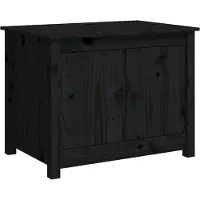 vidaXL Table basse noire 71x49x55 cm pin massif