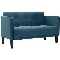vidaXL Canapé deux places bleu 111 cm velours