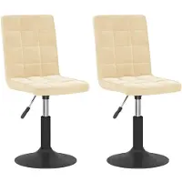 vidaXL Chaise de salle à manger 2 pcs. Pivotantes Crème Velours