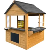 Axi Lynn Maisonnette En Bois, Marron/Anthracite | Maisonnette De Jardin Pour L'Extérieur, Bois De Pruche 100 % | Maison De Jeux Avec Cuisine Pour