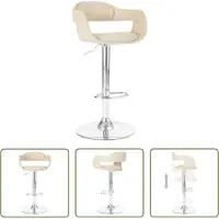 The Living Store Tabouret de bar blanc similicuir