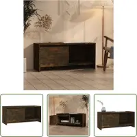 The Living Store Meuble TV Living Store, finition chêne fumé, dimensions 90 x 35 x 40 cm, fabriqué en panneaux de particules